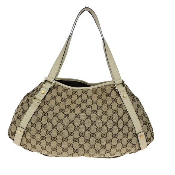 GUCCI Logo Abbey GG Pattern Shoulder Tote Bag Canvas Leather Brown GHW 76YH006 - Picture 2 of 16